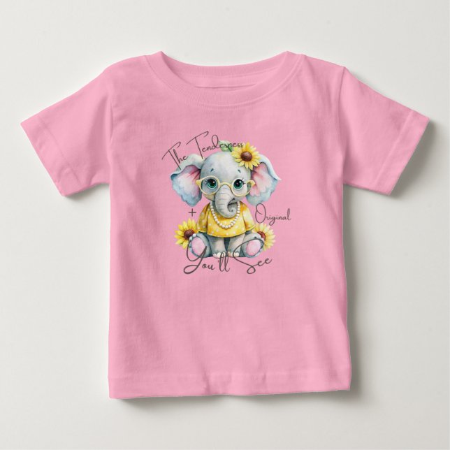 T-shirt Pour Bébé Beautiful and Tender Elephant Original (Devant)