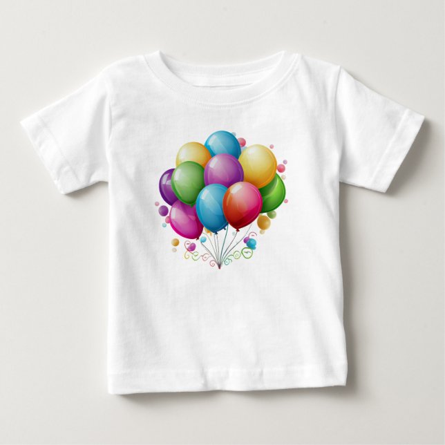 T-shirt Pour Bébé Beaux ballons d'anniversaire (Devant)