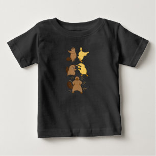 T-shirt Pour Bébé Beaver Et Canard Fusion Danse Anime Funny Platypus