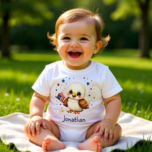 T-shirt Pour Bébé Bébé aigle adorable personnalisé patriotique