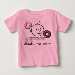 T-shirt Pour Bébé Bébé aime les beignes