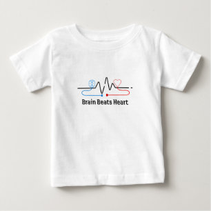 T-shirt Pour Bébé Bébé au cerveau plus fort que le cœur 