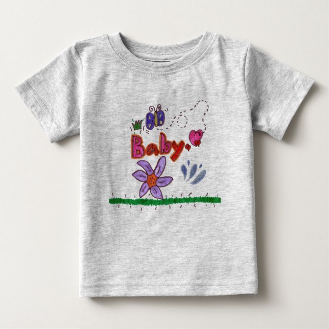 T-shirt Pour Bébé Bébé avec papillon (Devant)
