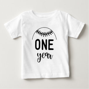 T-shirt Pour Bébé Bébé baseball un an - étape importante
