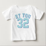 T-shirt Pour Bébé Bébé blanc et aqua | Design Jersey Sport<br><div class="desc">Bébé blanc et aqua | Sport Jersey Design ・ T-shirt bébé</div>