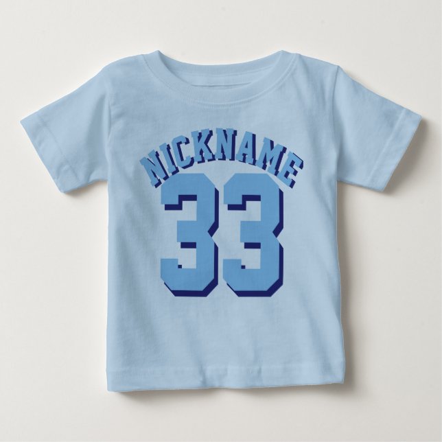 T-shirt Pour Bébé Bébé bleu | Design Jersey Sport (Devant)