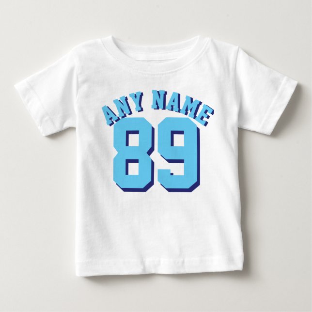 T-shirt Pour Bébé Bébé bleu et blanc | Jersey Design (Devant)