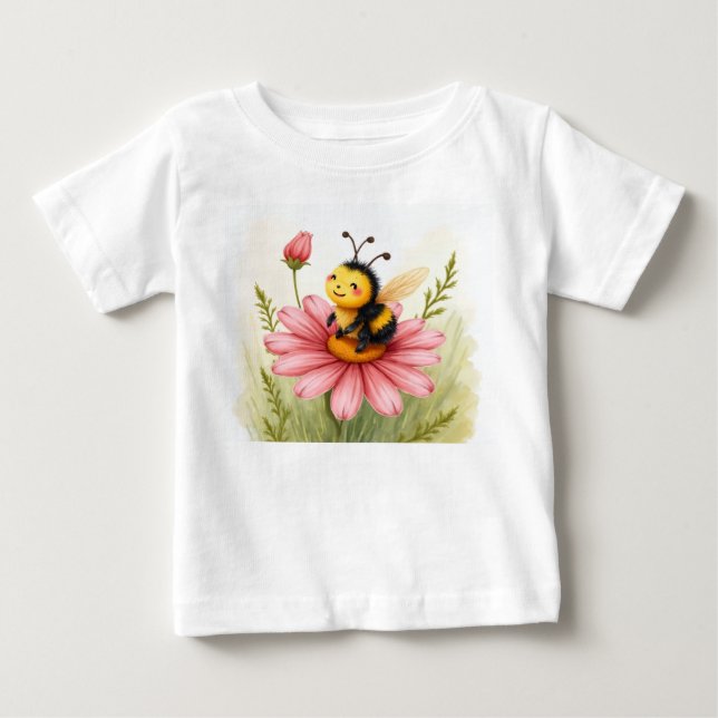T-shirt Pour Bébé Bébé bourdon prenant un bain de soleil (Devant)