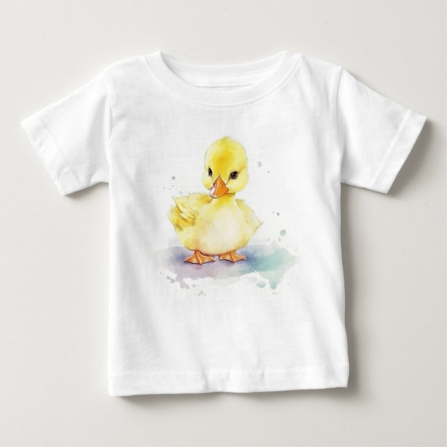 T-shirt Pour Bébé Bébé Canard 2 aquarelle (Devant)