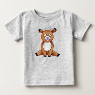 T-shirt Pour Bébé Bébé Cerf Mignon Animal Nature