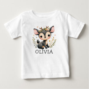 T-shirt Pour Bébé Bébé Cerf Mignon Personnalisé