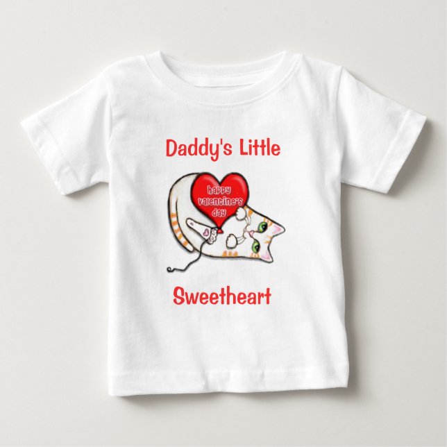T-shirt Pour Bébé Bébé de chat de Valentine (Devant)