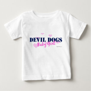 T-shirt Pour Bébé Bébé de chiens de diable - avec la longue douille