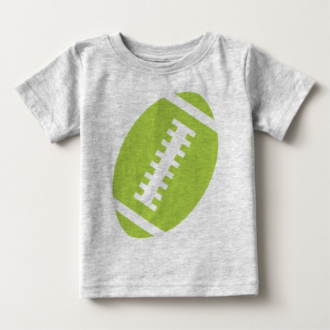 T-shirt Pour Bébé BÉBÉ DE FOOTBALL gris | Football Vert Lime Avant (Devant)