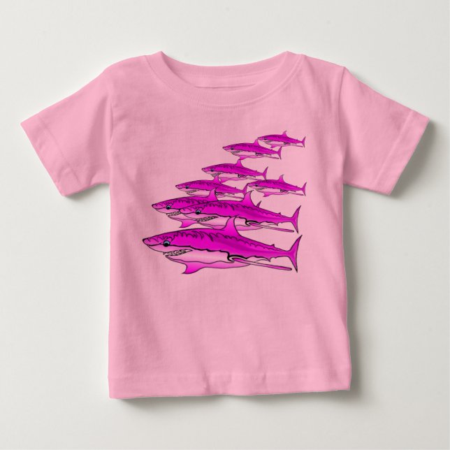 T-shirt Pour Bébé Bébé de la brigade des requins (Devant)