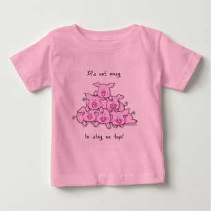T-shirt Pour Bébé Bébé de pyramide de porc/T-shirt drôle d'enfant