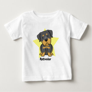 T-shirt Pour Bébé Bébé de rottweiler d'étoile de Kawaii