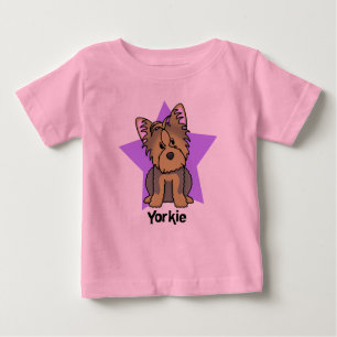 T-shirt Pour Bébé Bébé de Yorkshire Terrier d'étoile de Kawaii