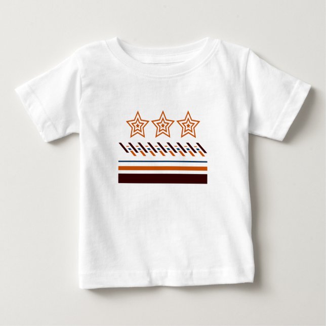 T-shirt Pour Bébé Bébé d'été trois étoiles - Grandes étoiles (Devant)
