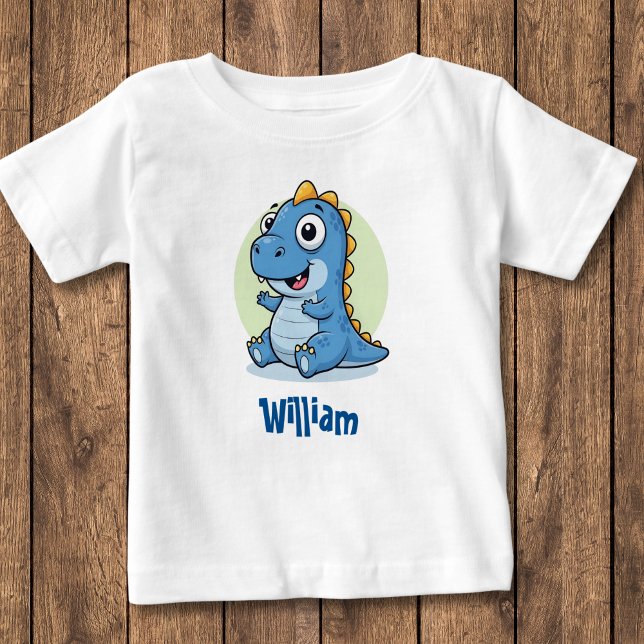 T-shirt Pour Bébé Bébé dinosaure bleu adorable (Créateur téléchargé)