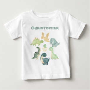 T-shirt Pour Bébé Bébé dinosaure personnalisé