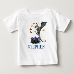 T-shirt Pour Bébé Bébé Dragon Avec Papillons Personnalisé
