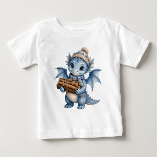 T-shirt Pour Bébé Bébé dragon de bois fantaisiste d'hiver