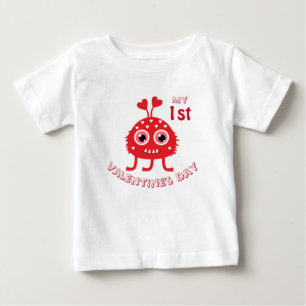 T-shirt Pour Bébé Bébé drôle Mon premier jour de la Saint-Valentin M