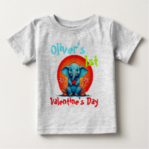 T-shirt Pour Bébé Bébé éléphant de mon PREMIER VALENTIN Enfant en ba