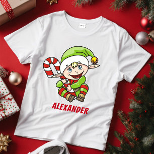 T-shirt Pour Bébé Bébé Elfe de Noël Nom de Canne à Sucre