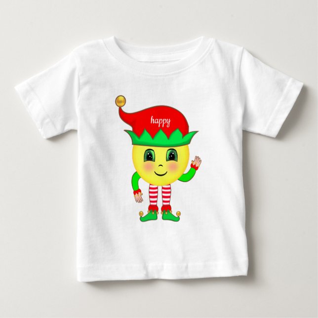 T-shirt Pour Bébé Bébé elfe mignon visage heureux (Devant)