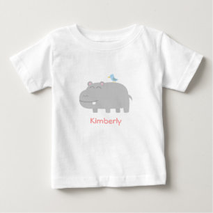T-shirt Pour Bébé Bébé et enfants : Hippopotame mignon avec la ban