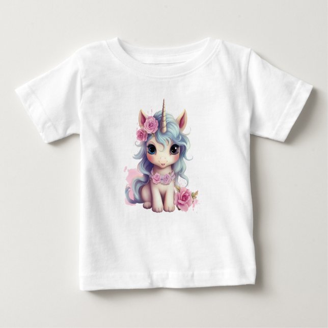 T-shirt Pour Bébé Bébé fée mignon Unicorn Imaginaire mousseux (Devant)