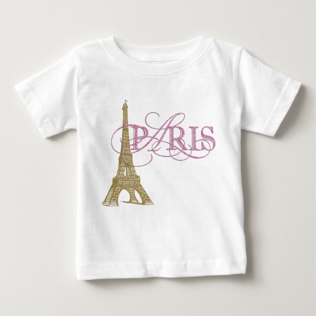 T-shirt Pour Bébé Bébé fille de Paris (Devant)