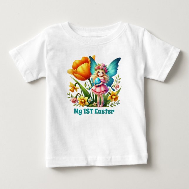 T-shirt Pour Bébé Bébé filles mignonnes fée Premier Pâques Bébé  (Devant)