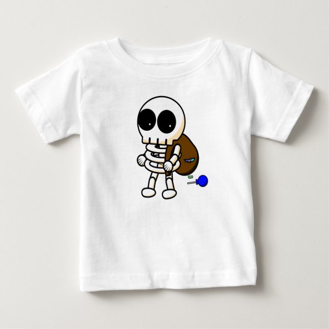 T-shirt Pour Bébé Bébé frais de squelette de Halloween (Devant)