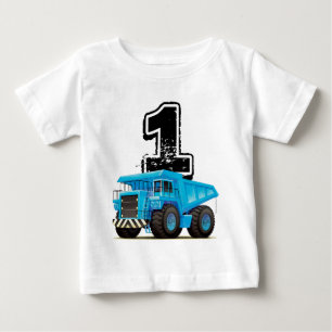T-shirt Pour Bébé Bébé Garçon 1er Anniversaire Camion bleu