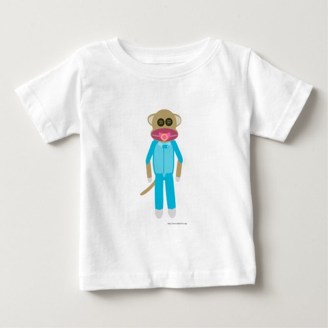 T-shirt Pour Bébé Bébé Garçon Sock Singe (Devant)