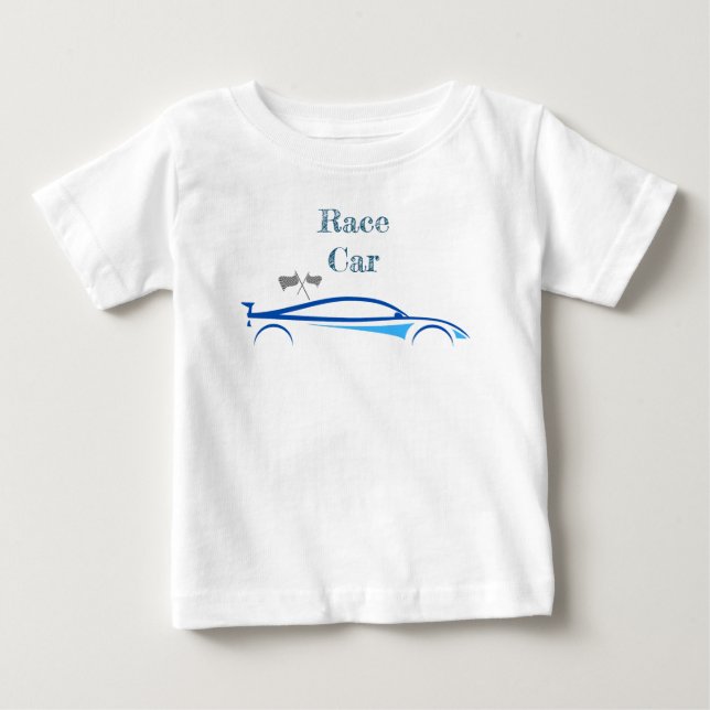 T-shirt Pour Bébé Bébé Garçon Voiture de Course Été  (Devant)