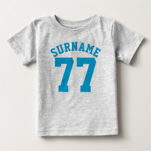 T-shirt Pour Bébé Bébé gris et bleu Sports Jersey Design