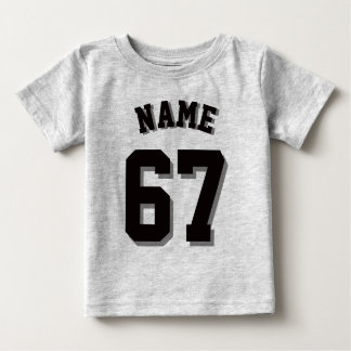 T-shirt Pour Bébé Bébé gris et noir | Sports Jersey