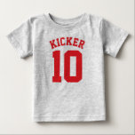 T-shirt Pour Bébé Bébé gris et rouge | Sports Jersey Design<br><div class="desc">Bébé gris et rouge | Sports Jersey Design ・ Baby Football Bodysuit</div>