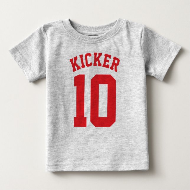 T-shirt Pour Bébé Bébé gris et rouge | Sports Jersey Design (Devant)