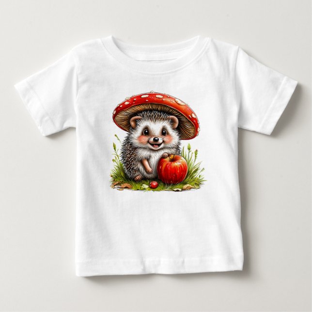 T-shirt Pour Bébé 🦔 Bébé Hérisson Mignon Cadeau Animal ✨ (Devant)