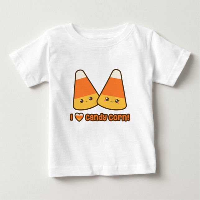 T-shirt Pour Bébé Bébé - I Heart Candy Corn (Devant)