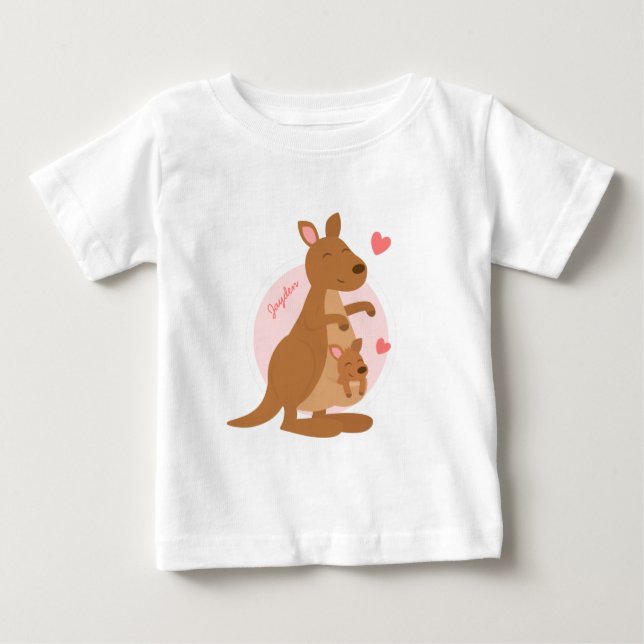 T-shirt Pour Bébé Bébé kangourou mignon joey (Devant)