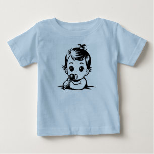 T-shirt Pour Bébé bébé lèche un sucre pop