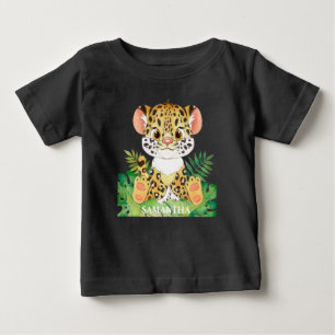 T-shirt Pour Bébé Bébé léopard faune personnalisé