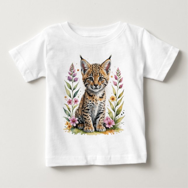 T-shirt Pour Bébé Bébé lynx mignon (Devant)