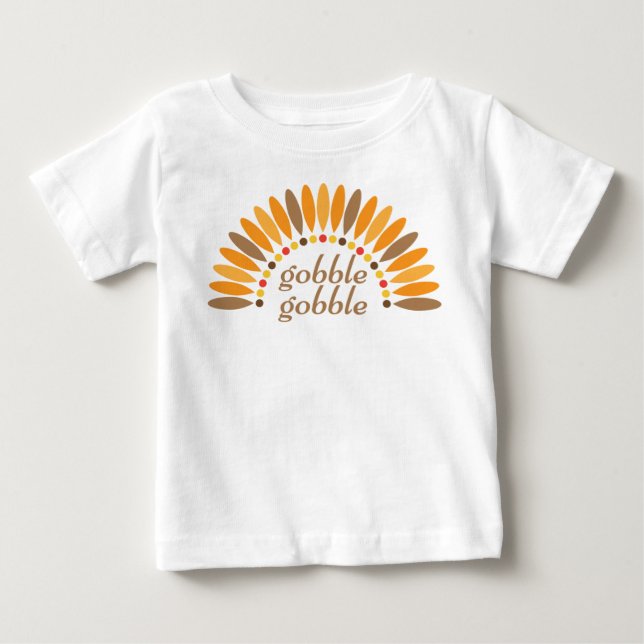 T-shirt Pour Bébé Bébé mignon à l'Action de grâce (Devant)